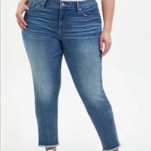 Torrid Button Fly Raw Hem Ankle Jeans